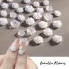 White Aurora Camellia Nail Art Jewelry Acrylic Resin Flowers Design Elegant Wedding Charms Accessories Rhinestone Decor