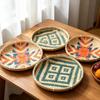 Bohemian Bamboo Woven Dustpan Plate Handwoven Bamboo Woven Sieve  Dance Cooling