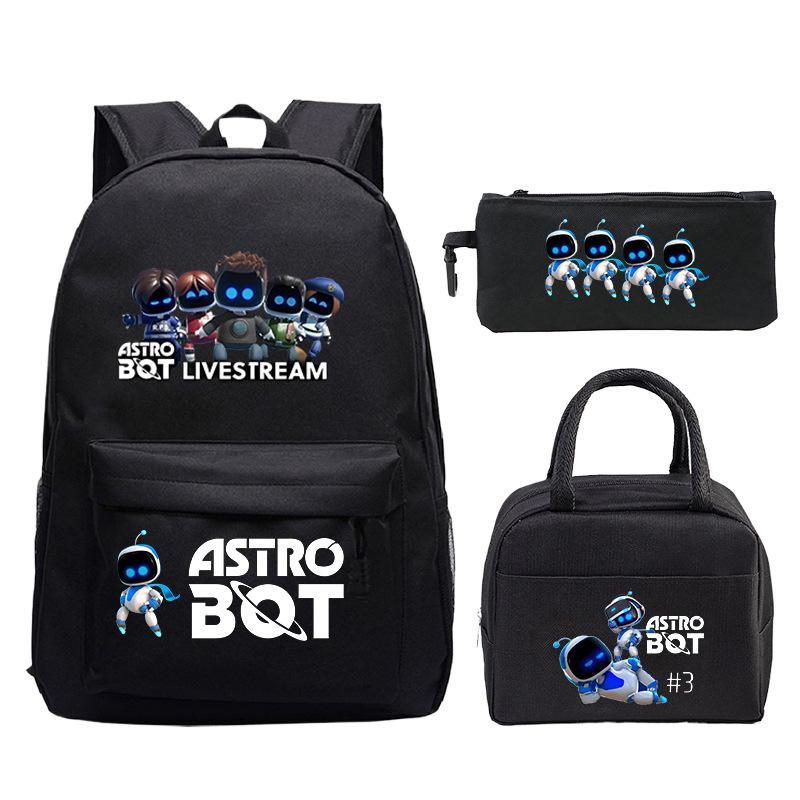 Игра Astro Bot Периферия Печать Учащиеся начальной и средней школы Школьная сумка Набор из трех предметов Многофункциональный Большая вместимость