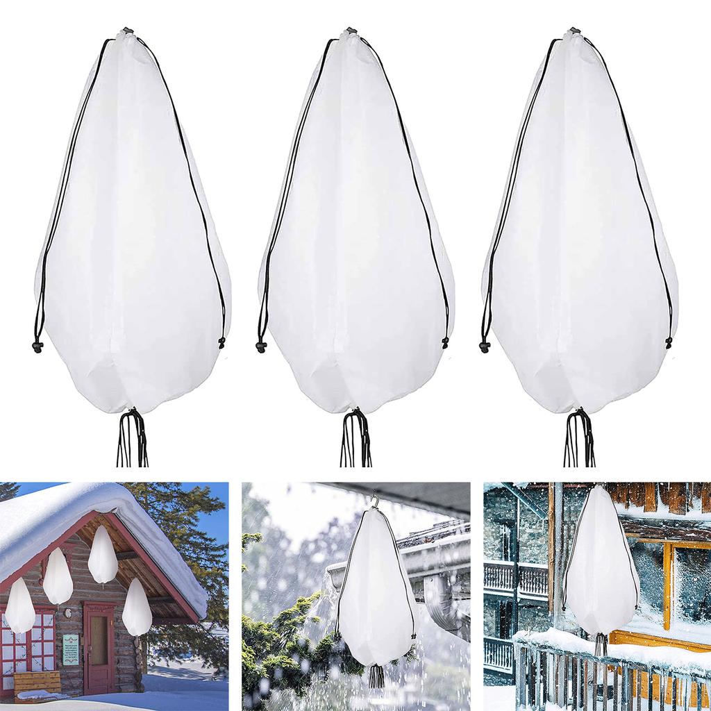 Set of 3 Hanging Flower Basket Frost Covers with Drawstring Closure Plants from Frost Heavy Rain Deer and Birds
