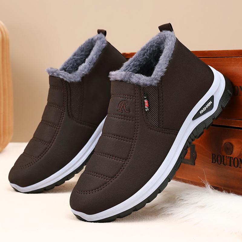 Winter Men Snow Boots Warm Plus Velvet Man Casual Shoes Outdoor Non-slip Cotton Shoes Men Wear-resistant Waterproof Men's Boots