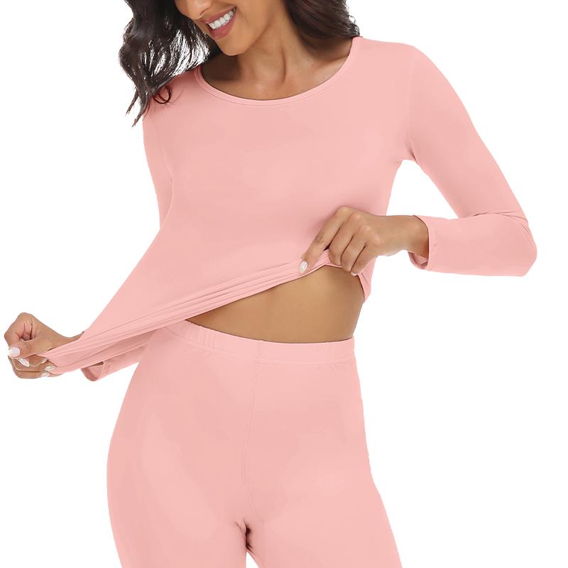 2 Pieces Long John Top And Pant Thermal Underwear Suits Women Autumn Winter Under Layer Clothes Seamless Warm Sets