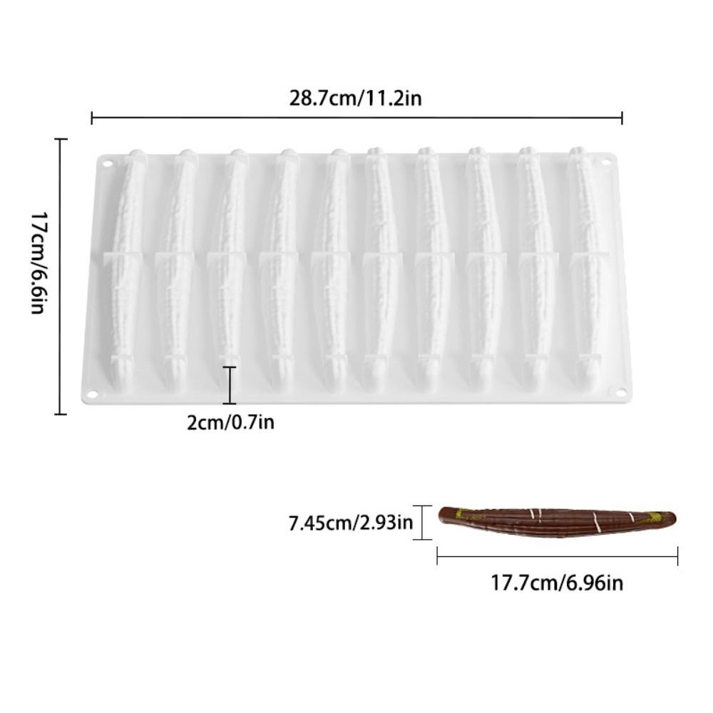 Форма для ванильных стручков на 10 ячеек, силиконовая, пищевого качества, гибкая, форма для печенья Савоярди, многоразовая, термостойкая, форма для шоколада
