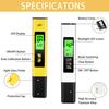 3Pcs/Set Water Testers Quick Reading Accurate Measurement Multifunction Digital pH/EC PPM/Soil Testers