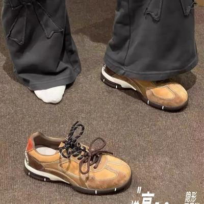 Ruodan Dexun Обувь Женская 2025 Осень Новая Кожа Флис Платформа Повседневные Кроссовки Универсальные Туфли Форреста Гампа Женские