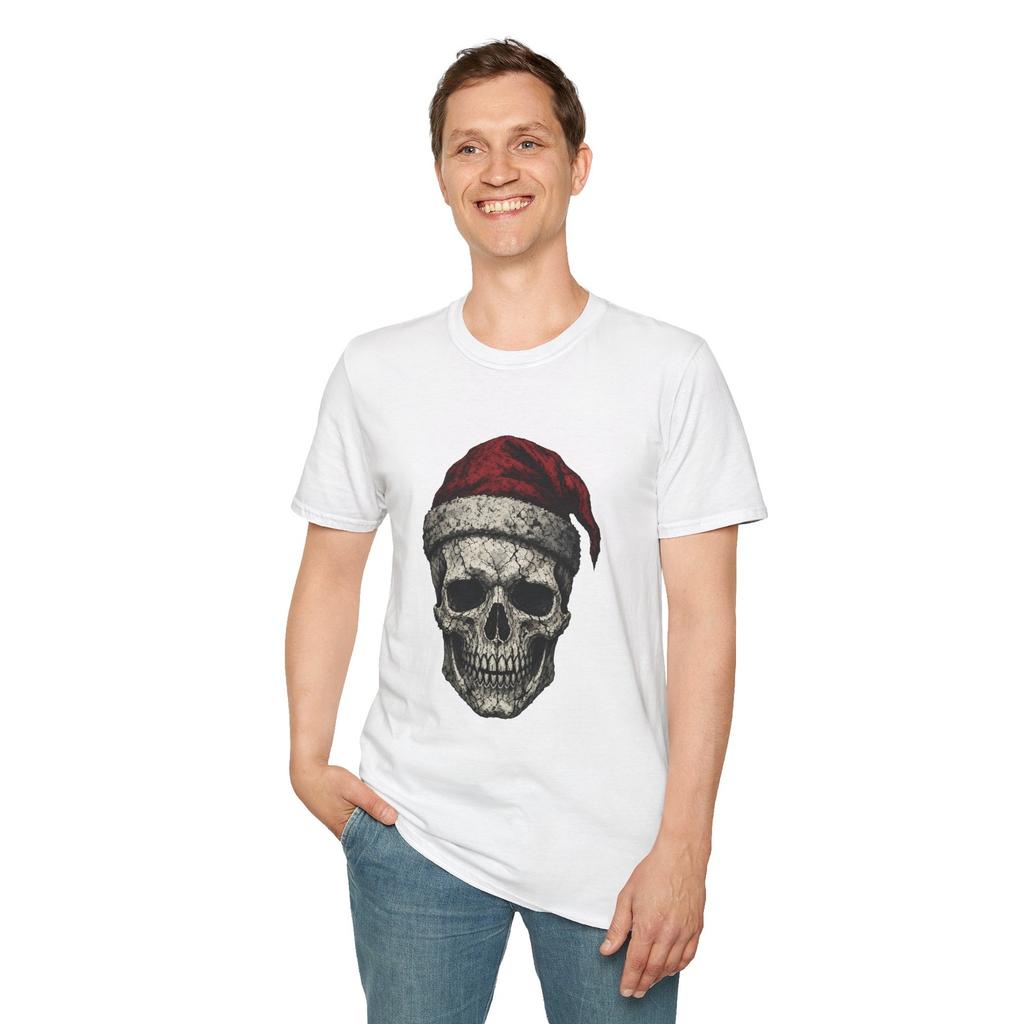 Gothic Snowman Skull Santa Christmas Horror Winter Unisex Softstyle T-Shirt