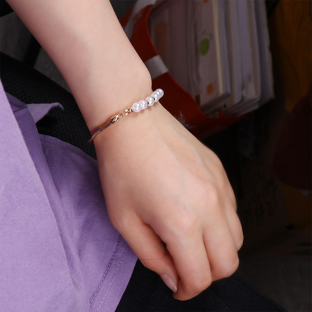 Girl Gift Baroque Irregular Liquid Metal Pearls Bracelet Women Bracelet Copper Korean Style Jewelry