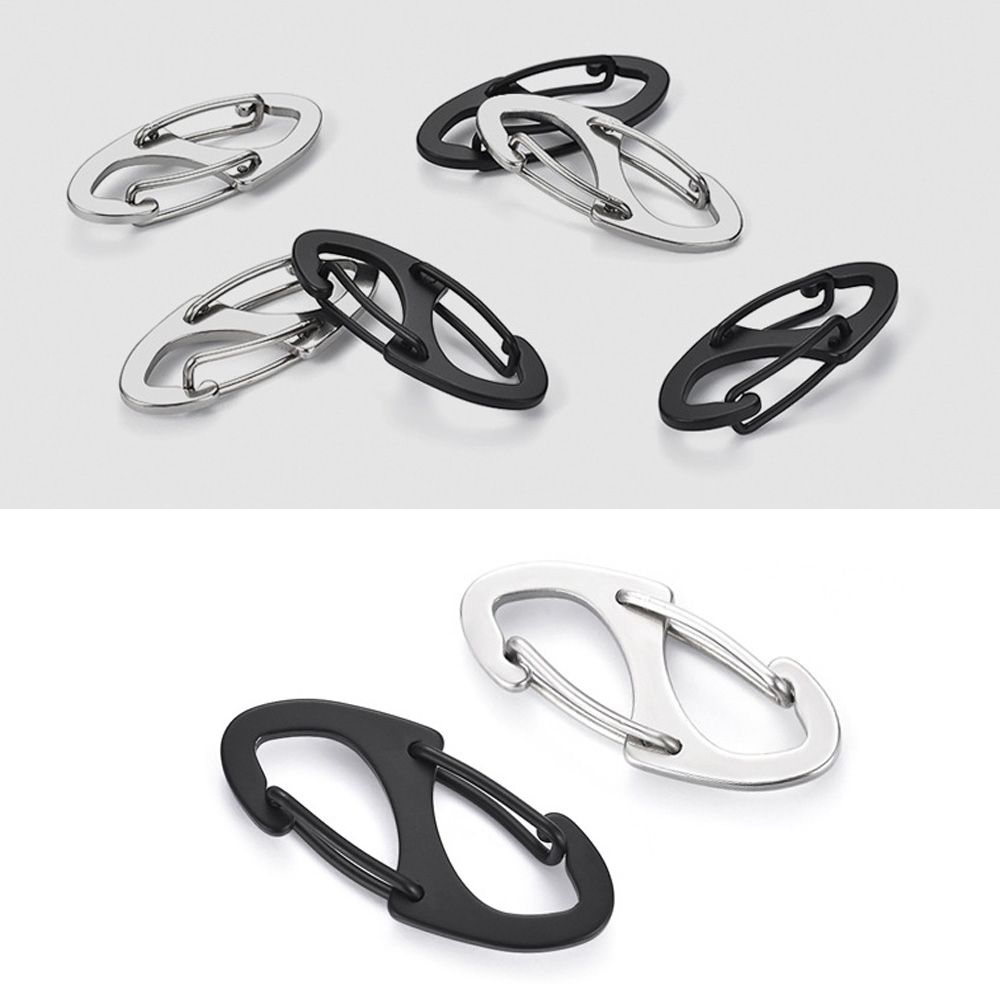 Shape Camping Hiking Snap Clip Release Buckle Keychain Hanging Hook Metal Carabiner Key Chain Ring