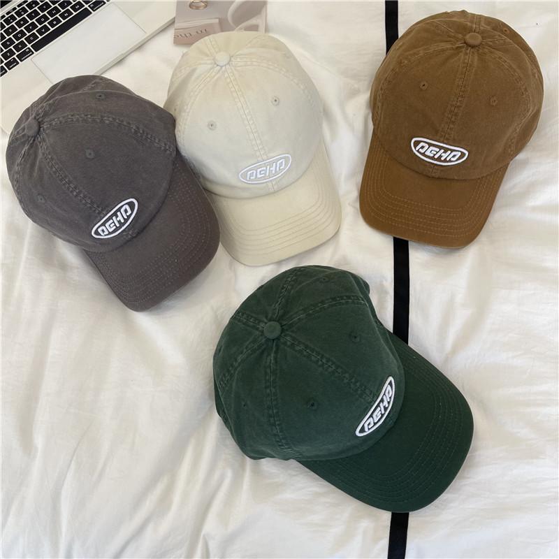 Высококачественная washed cotton cap для мужчин и женщин, пар, универсальная, весенне-летняя, с вышивкой букв, мягкий верх, бейсболка