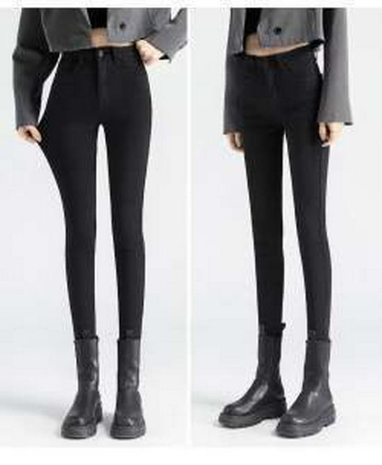 Вельветовые джинсы с высокой талией в корейском стиле: Теплые, Эластичные, Облегающие Брюки-карандаш для Женщин - Идеально подходят для Осени и Зимы