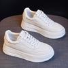 Женские кроссовки из белой кожи на толстой подошве, увеличивающие рост - Лето 2025 Универсальный стиль