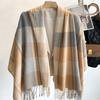 Keep Warm Imitation Cashmere Shawl Thick Shawl Wrap Simple Plaid Scarf  Autumn Winter