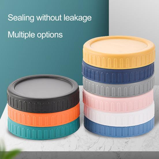 10Pcs 86MM Wide Mouth Jar Lid Silicone Seal Airtight Food Grade BPA Free Heavy Duty Leak-proof Colorful Universal Round Cup Can Cover