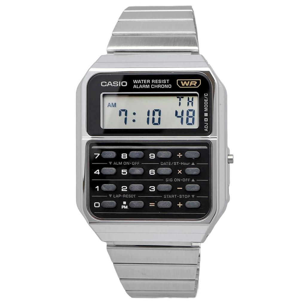 Casio Vintage Series Digital Watch with 8 Digit Calculation Function Unisex Metal Band Silver Overseas Model [Casio] CA-500WE-1A [Item]