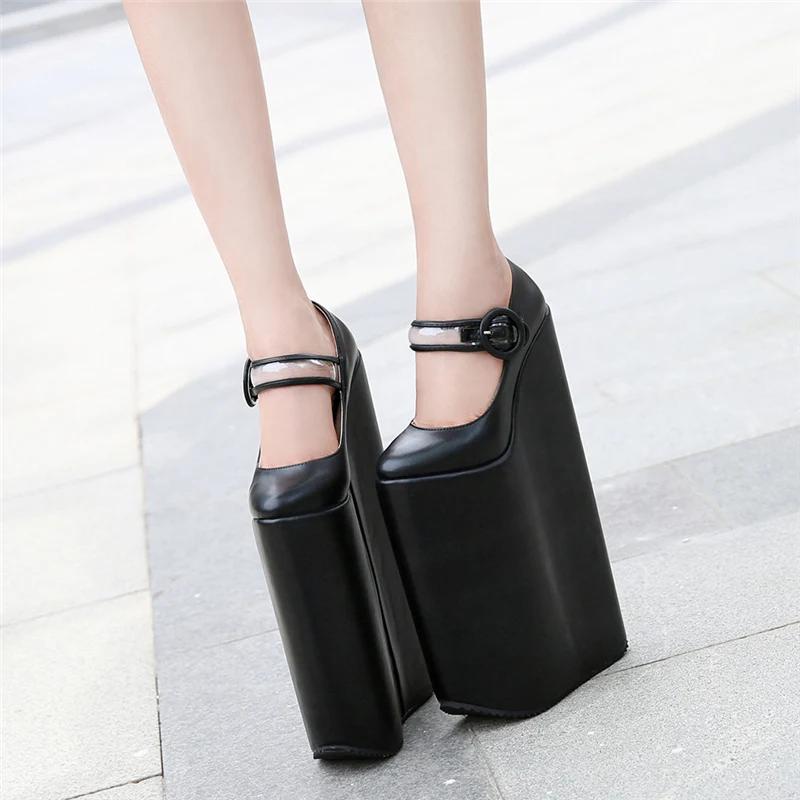 Мода 30 см Небесно-высокая платформа Женские туфли-лодочки на платформе Небесно-высокие туфли на платформе Клубная мода Каблуки больших размеров