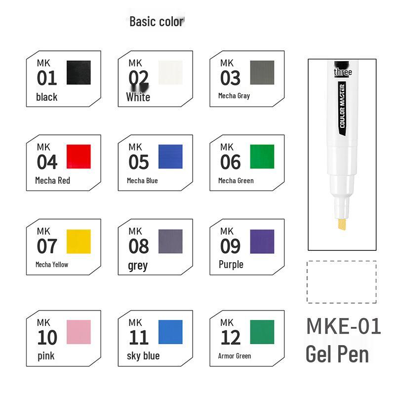 DSPIAE Despai Water-based Soft Tip Pen for Military Models - Base & Metallic Colors for Coloring & Touch-ups