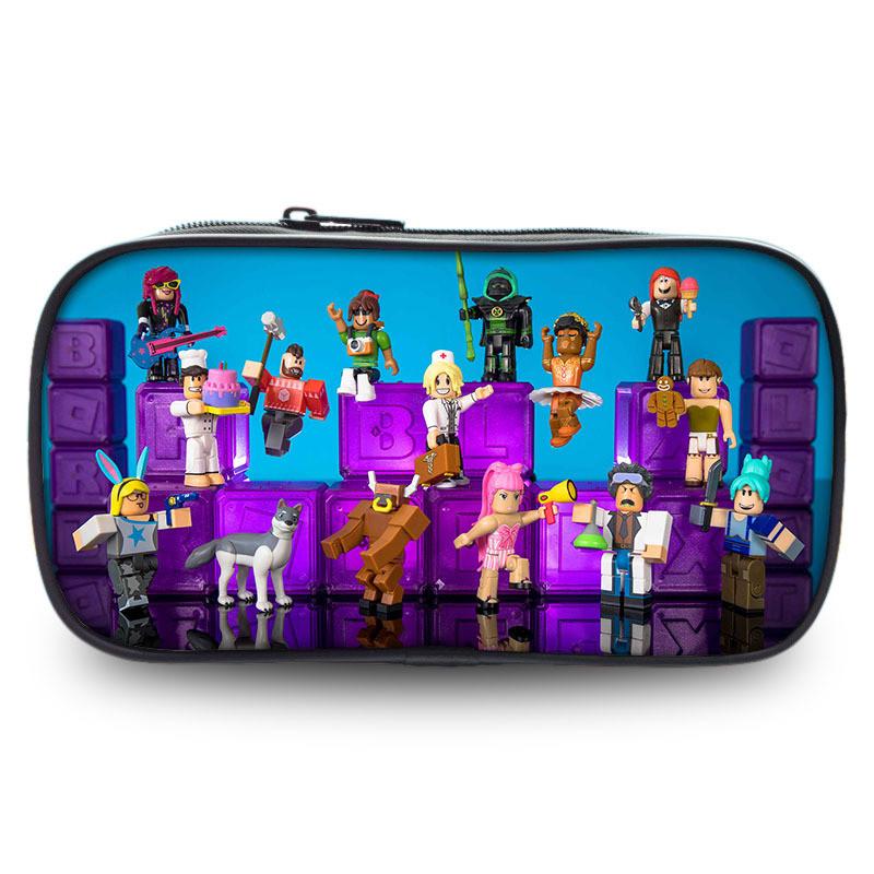 Вместительный пенал Roblox из прочной ткани Оксфорд с забавными рисунками для студентов