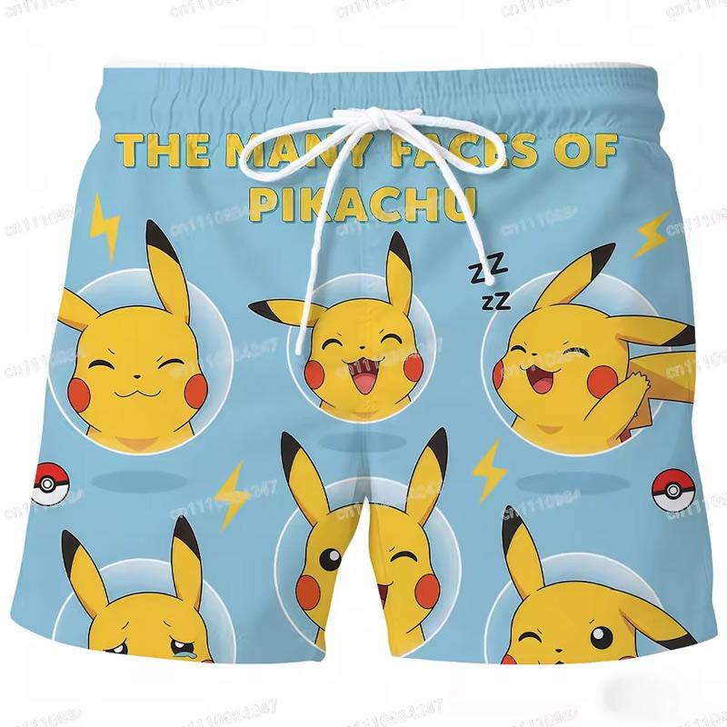 Летние пляжные шорты Psyduck 2026 Pokemon Мультяшные Быстросохнущие Board Shorts Милый принт с уткой Повседневные праздничные брюки для мужчин женщин Спорт