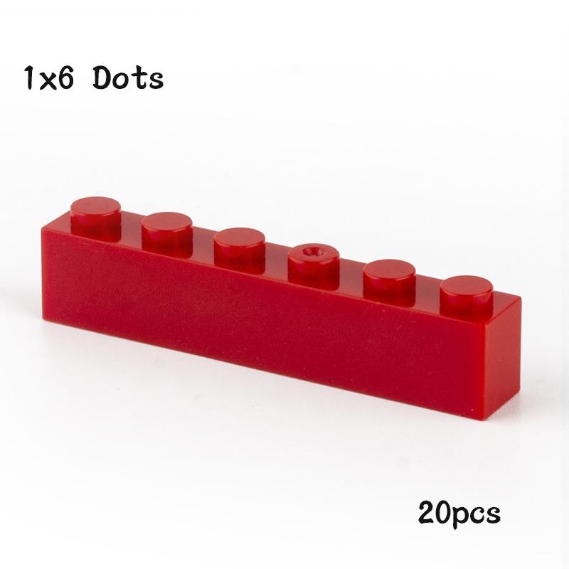 20 шт. Детали MOC 3009 Кирпичик 1x6 Совместимые DIY Сборка Строительные Блоки Частицы Детская Головоломка Игрушка Подарки на День Рождения