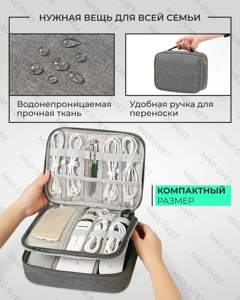 Сумка для хранения кабелей данных Мобильный блок питания Зарядный кабель Дорожная портативная сумка для хранения цифровых аксессуаров Двухслойная