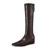 ПУ осенне-зимние ботинки для верховой езды с квадратным носком, сохраняющие тепло, на молнии, размер 43, красивые сапоги до колена