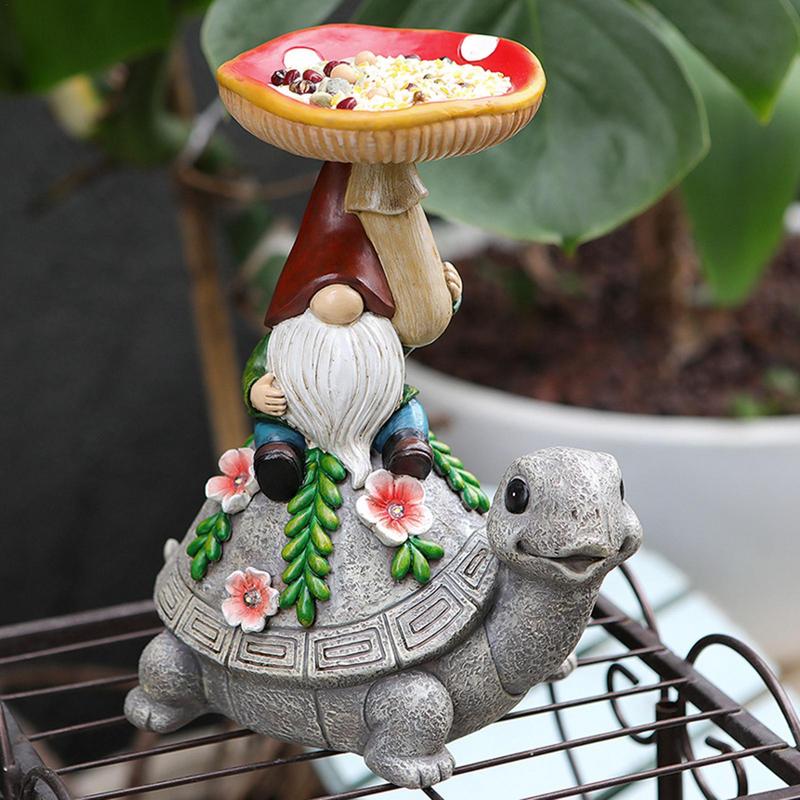 Милая солнечная черепаха лампа садовый гном кормушка для птиц 300 мА смола креативный суккулент черепаха двор светильник для семейных посиделок