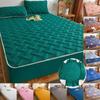 2023 Cartoon Quilted Fitted Sheet Thick Bedding Mattress Cover Solid Color Bed Fitted Sheet Elastic Rubber Band Bedcover