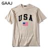 GAAJ USA Американский флаг Мужская футболка Топ Высококачественные 100% хлопковые футболки Для мужчины Футболка Печатный бренд Одежда Повседневная уличная одежда