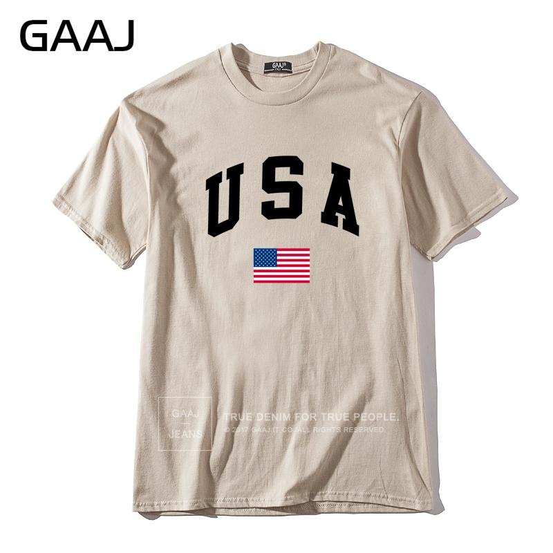 GAAJ USA Американский флаг Мужская футболка Топ Высококачественные 100% хлопковые футболки Для мужчины Футболка Печатный бренд Одежда Повседневная уличная одежда
