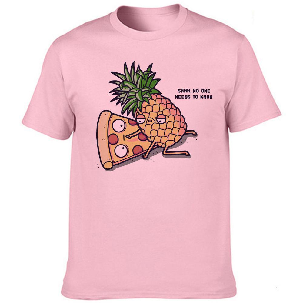 Men Clothes Pineapple Pizza Fruit Printed Funny Aesthetic Shirt Leisure Short Sleeve O Neck T
