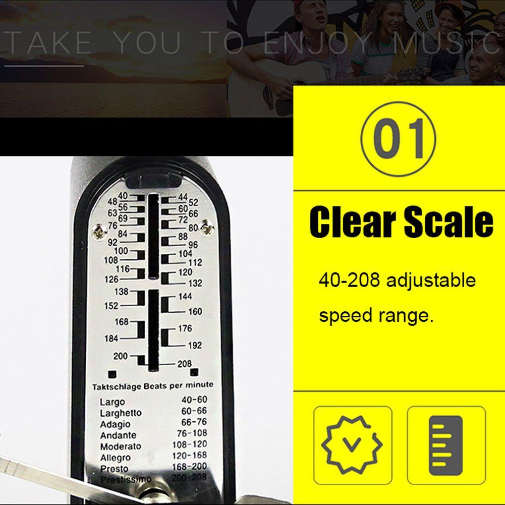 Metal Wind Up Portable Beats Rhythm Portable Metronome Mechanical Metronome Mini Tick-tock