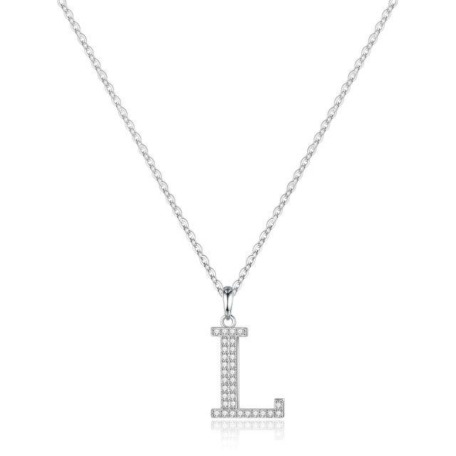 Sufair стерлингового серебра 925 пробы с кубическим цирконием, первоначальное имя, подвеска в виде буквы, ожерелье для женщин, цепочка, подарок на годовщину свадьбы, дня рождения