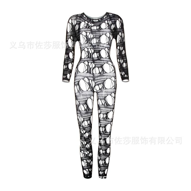Сексуальное нижнее белье новое женское жаккардовое сексуальное цельное сетчатое с длинным рукавом ажурные колготки ажурный