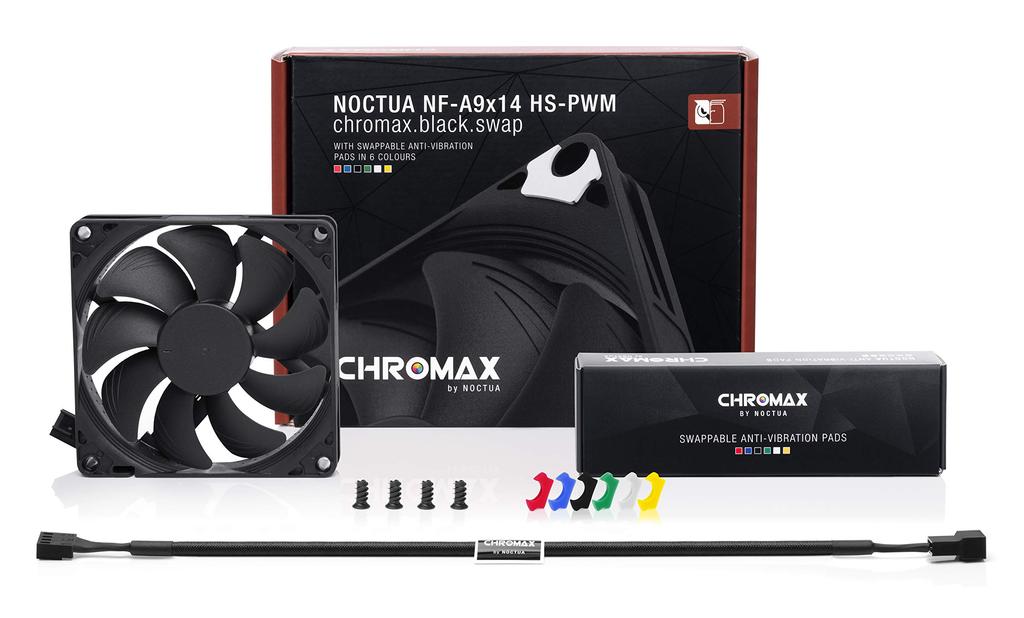 Noctua Premium Quiet Slim Connection NF-A9x14 HS-PWM chromax.black.swap, вентилятор, 4-контактный (92x14мм, черный)