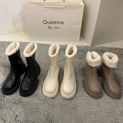 Женские кожаные водонепроницаемые зимние теплые ботинки на мягкой подошве с мехом, ботильоны до щиколотки на подкладке, нескользящие, для пеших прогулок, повседневные спортивные хлопковые ботинки, ботинки Мартина