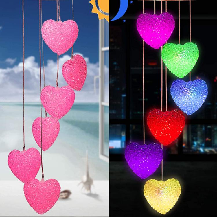 1PC Led Color Changing Solar Wind Chime Light Waterproof Outdoor Windchime Butterfly Hanging Lamp for Garden Decoration