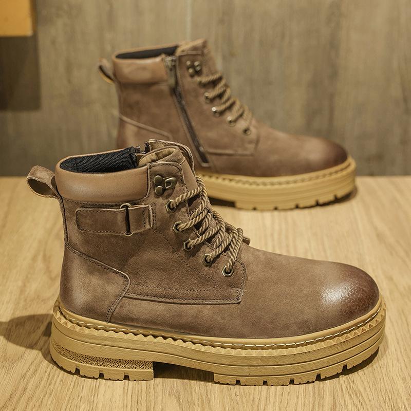 Autumn and winter fashion thick-soled Martin boots men's trend casual warm shoes men's non-slip and wear-resistant tooling men's shoes