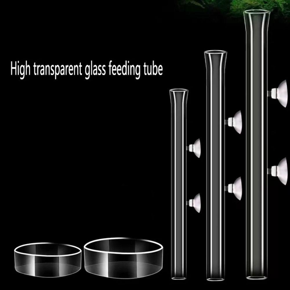 Glass Fish Tank Food Dispenser with Suction Cup Shrimp Feeding Tube Aquarium Fish Tank Feeder Set