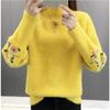 Autumn Winter Woman Sweaters Turtleneck Sweater Female Slim Pullover Jumper Embroidery Knitted Sweater Fashion Casual Top