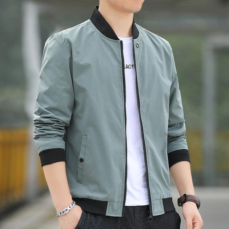 Solid Color Jackets Men's Jackets Spring and Autumn Casual Plus Size Youth Baseball Uniforms Men's Tops