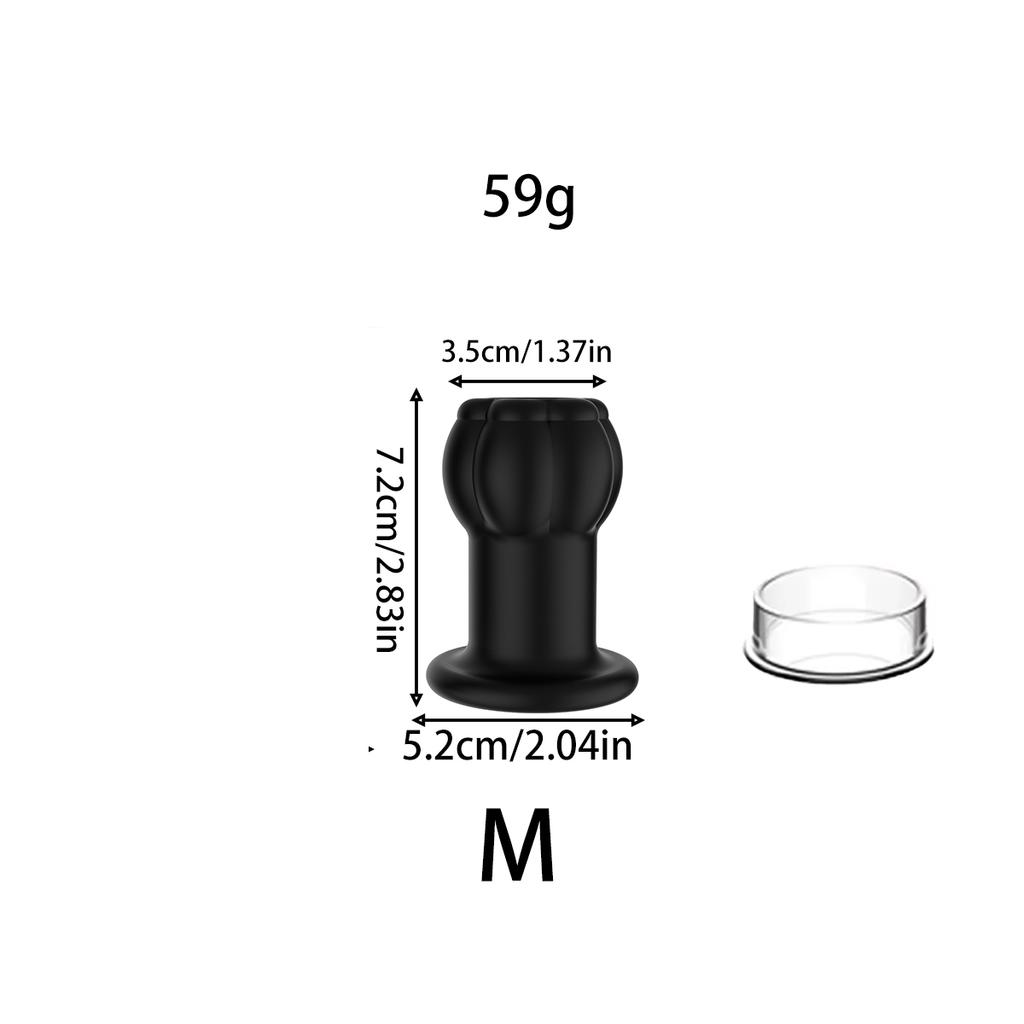Silicone Flower Hollow Anal Plug - Petal Opening Tunnel Butt Plug with Caps for Gape Training & Prostate Play