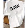 Базовая футболка с принтом RAW, с коротким рукавом, с круглым вырезом, повседневный топ для лета и весны, женская одежда