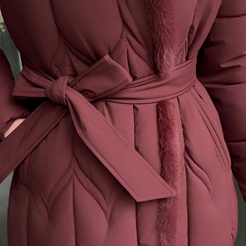 Plus Size L-7XL Fashion Winter Jackets Woman Long Parkas Hooded Loose Thick Warm Overcoat Casual Women's Coats With Belt