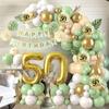 Комплект гирлянды из шаров зеленого цвета, арка, конфетти, латексные шары, счастливый день рождения 18, 30, 40, 50 лет, для взрослых, годовщина, вечеринка, декор