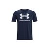 Футболка мужская повседневная спортивная с большим логотипом и буквой Темно-синий 1370862-408