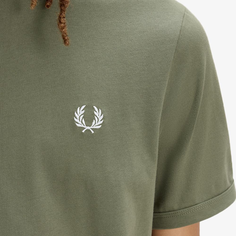 Fred Perry [Спорт] Футболка с контрастной отделкой - Лавровый зеленый Afpm2613519-W19