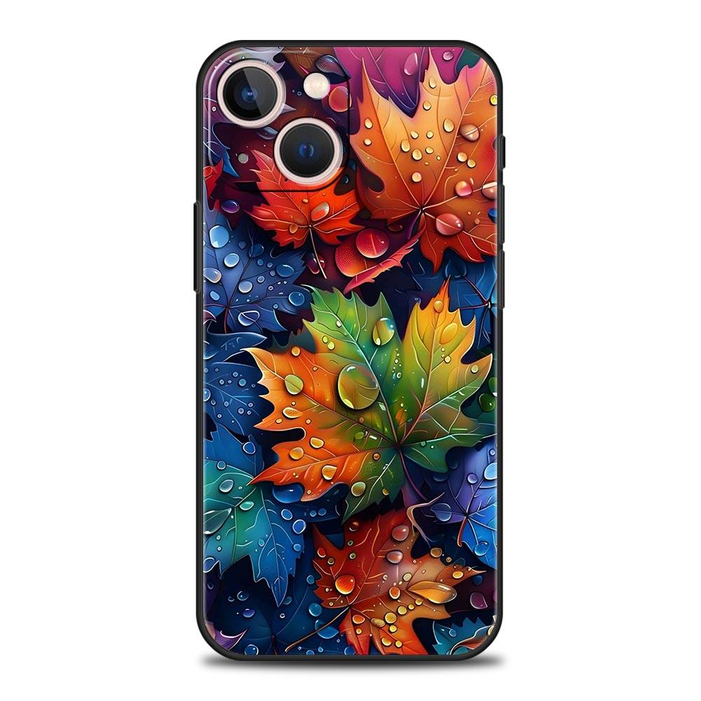 Cartoon Leaf Phone Case Cover for iPhone 17 16 15 14 13 12 11 Pro Max 17 Air Plus Shockproof Soft TPU Shell Fundas Capas Coque