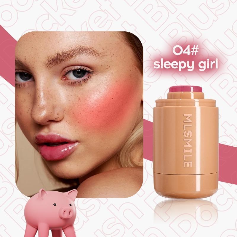 6-color Lip and Cheek Dual-purpose Blush Cream, Rouge Blush Stick, Natural Highlight Brightening for The Face, Facial Makeup, Delicate Makeup