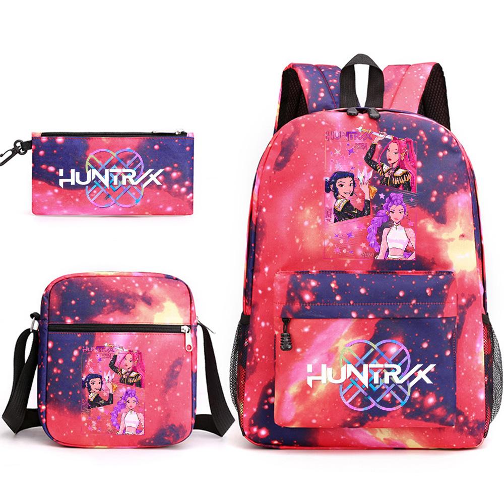 3Pcs/set Anime Cartoon Printed Large Capacity Bookbag Backpack with Shoulder Bag Pencil Case for Student Boy Girl Schoolbag