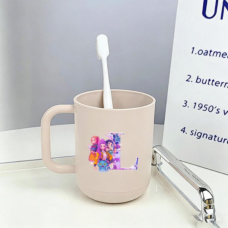 Kpop Demon Hunters Mouthwash Cup Kawaii Portable Toothbrush Cups Home Couple Family Thickened Juice Water Mug Birthday Gift